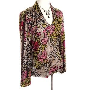 Etcetera Pixelated V-neck Blouse